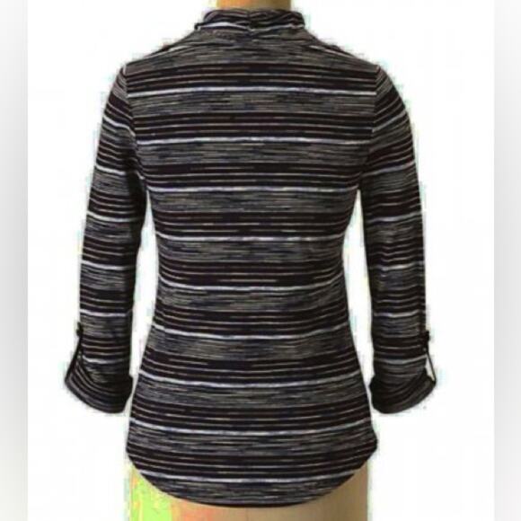 Anthropologie Pilcro & Letterpress Raining Lines Striped Henley Blue Size Medium - Picture 2 of 9